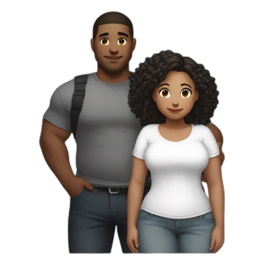 thicc boy and thicc girl, white sticker