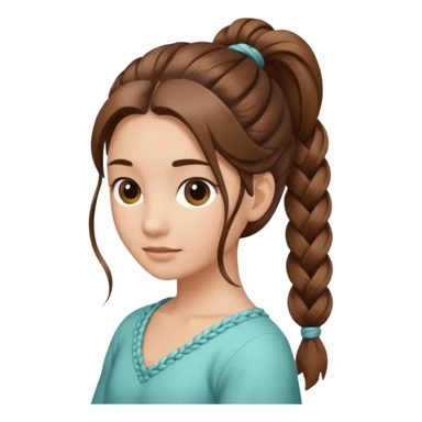 just hair braided hair tail sticker
