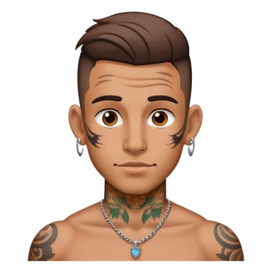A guy with tattoos and ear piercings  sticker