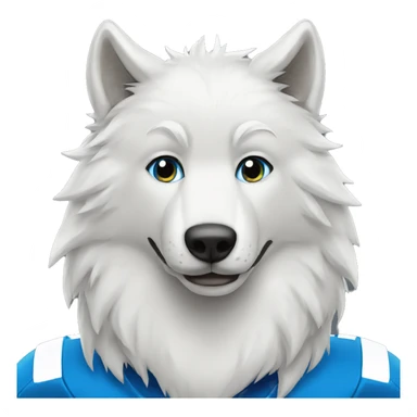 White wolf blue eyes football on Head  sticker