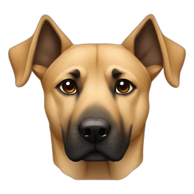 Mixture between a kangal dog and a malinois dog With folded ears sticker