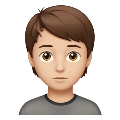 boy with brown hair and brown eyes short hair  sticker