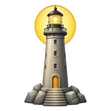 A lighthouse-style tower with a glowing beacon. sticker