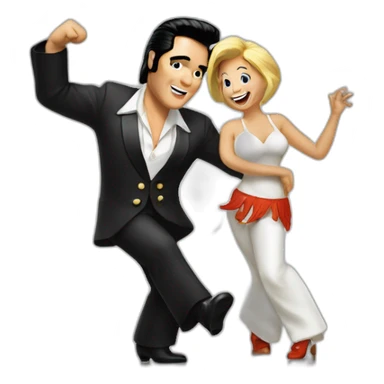 Elvis dancing with Obelix sticker