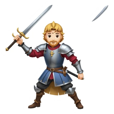 landsknecht swinging a large two handed sword sticker