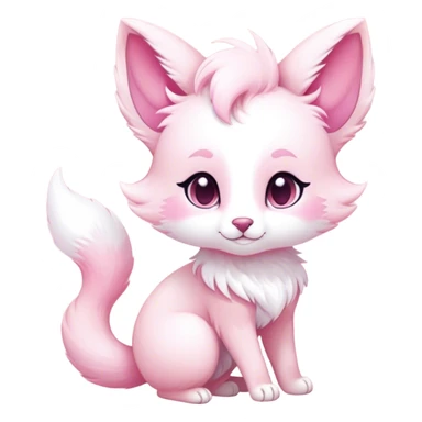 Kawaii bright fantasy ethereal anthro fursona animal with a tufted tail and round ears sticker