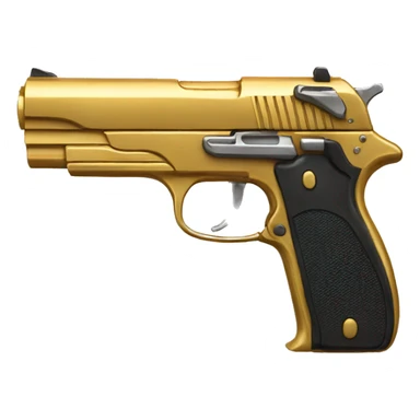 hand holding Golden pistol sticker