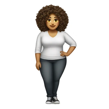 Plus size Latina curly headed woman sticker