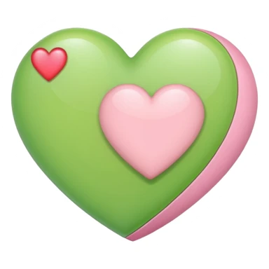 A half light green half light pink heart sticker