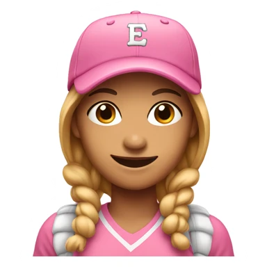 smiling girl in baseball pink cap sticker