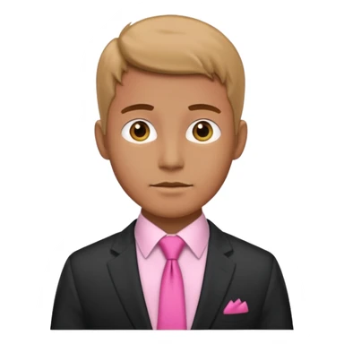 man with pink tie and blazer sticker