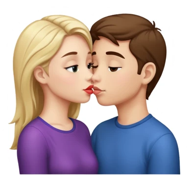 boy and girl making out sticker