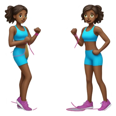gym junkie female skipping rope sticker