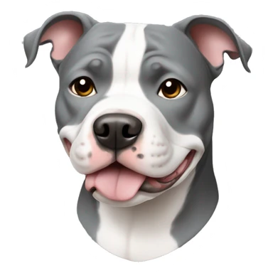 A gray and white pitbull sticker