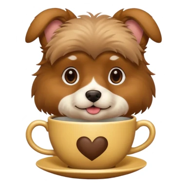dog with tea cup sticker