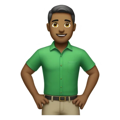 male in green collared shirt sticker