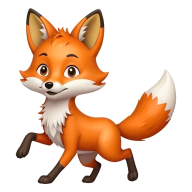 A runaway fox sticker
