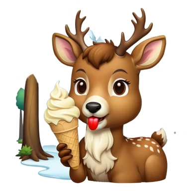 deer eating ice cream sticker