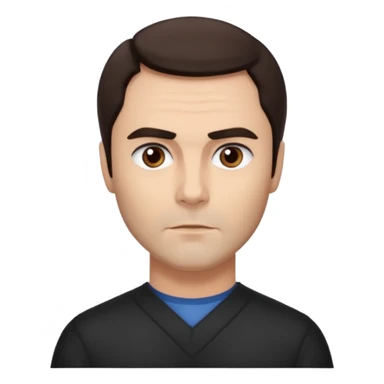 John Saxon with dark brown hair sticker