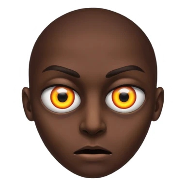 dark face with one scary eye, black, half of head missing, motion, concept of DORCELESSNESS sticker