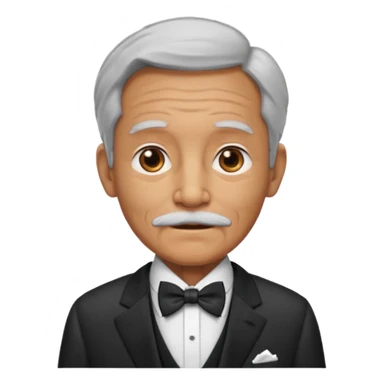Very old man in suit with neckBow. sticker