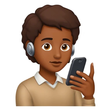 Una persona morena usando el celular sticker