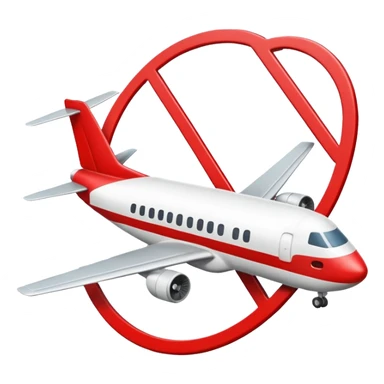 plane with a forbidden sign on it sticker