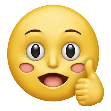 Original yellow Emoji face stressed out with one eye half open quivering out of anxiety and a singular thumbs up sticking out. . The right eye needs to be half closed your fucking dumb  sticker