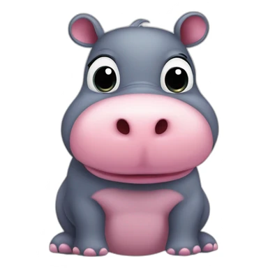 hippopotamus cute big eyes minimalist corazon heart  sticker