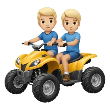 Please make 2 separate young boys both blonde riding separate four wheelers sticker