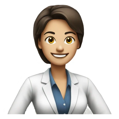 brunette business woman with money in her hand, smiling sticker
