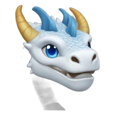 Dragon blanc au yeux bleus sticker