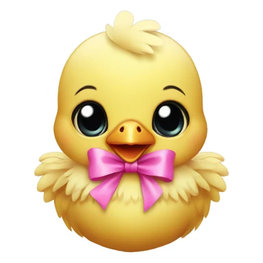 Baby chicken with pink bow sticker