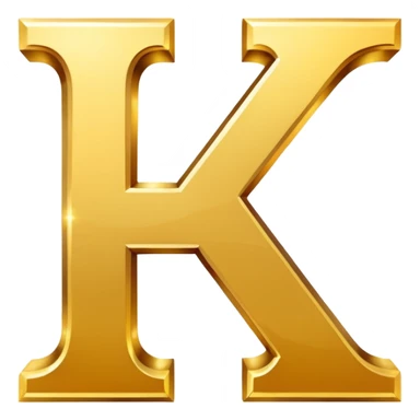 La lettre K en or sticker