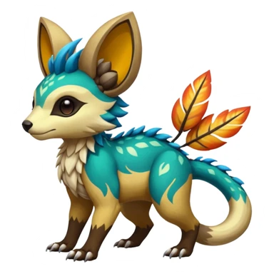 Rare realistic exotic cute epic pretty beautiful handsome gorgeous aesthetic colorful vibrant Vernid-Protogen-Primagen-Wickerbeast-species-Fakemon-creature by LiLaiRa, random markings, tufted ears, full body sticker