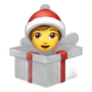 christmas girl in the wrapped box sticker