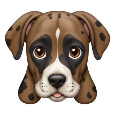 Brindle color, miniature Great dane, small face, floppy ears sticker