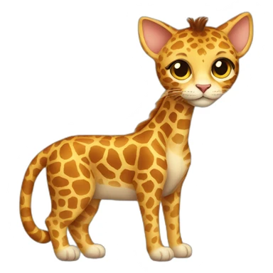 cat with giraffe neck sticker