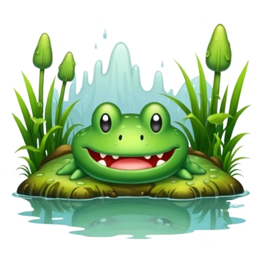 Wet swampy mushy foggy moist scenery sticker