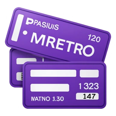 Parisien metro purple ticket  sticker