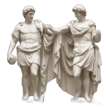 two friends roman statues sticker