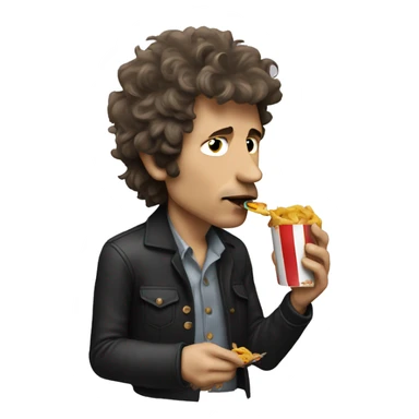 Bob Dylan eating a cassete ta sticker