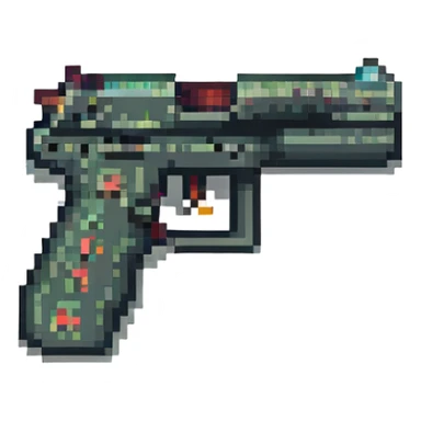 gun emoji in pixel art style sticker