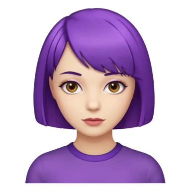 Woman purple bob haircut sticker