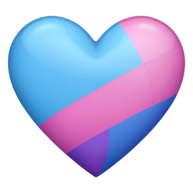 Pink purple blue heart bi flag sticker