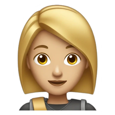 Working Woman with Brown & blonde Hait with Smartphone sticker