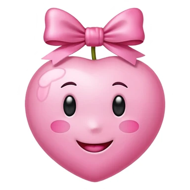 Light Pink cherry emoji with pink bow sticker