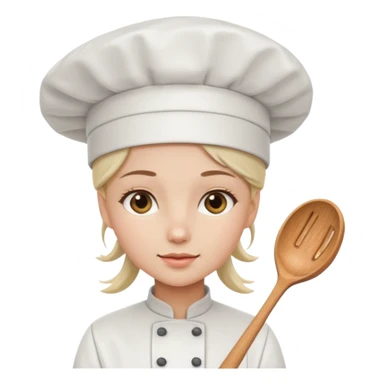 Young female  wearing white chef hat

 sticker