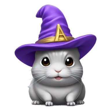 chinchilla with wizard hat sticker