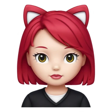 Hello kitty with red hair and black clothes sticker